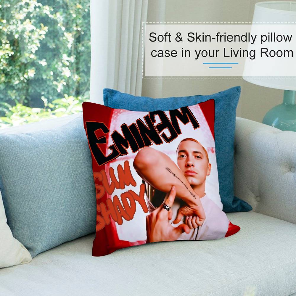 Hot Rapper E-Eminem Pillow Case Short Plush Double-sided Print Square Throw Pillow Covers Sofa Home Cushion Decor