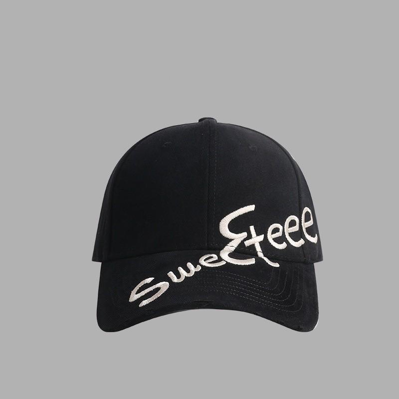 

Cotton Baseball Cap With Embroidered Letter Design For Outdoor Sun Protection Head Size 58cm чёрный