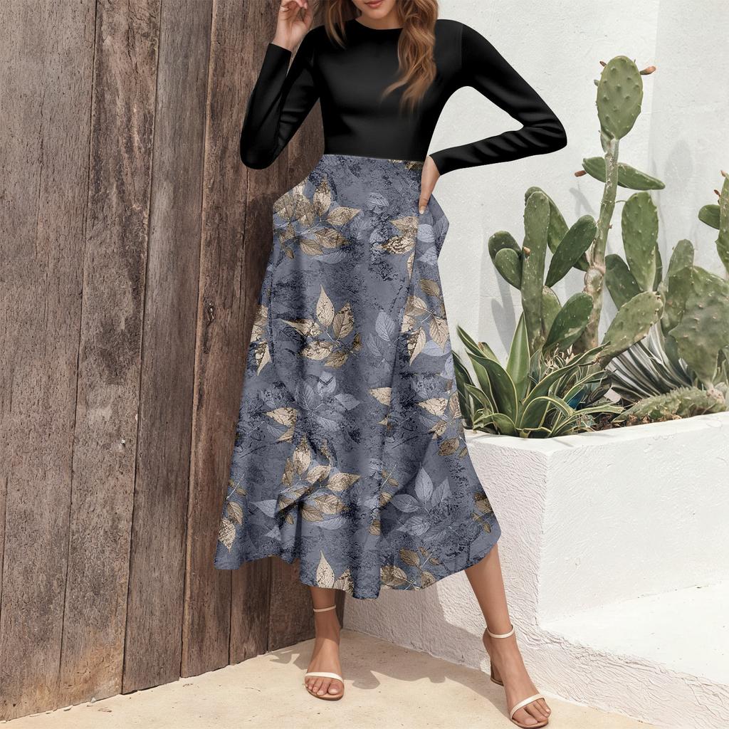 Dámské módní šaty s volánky a květinovým potiskem