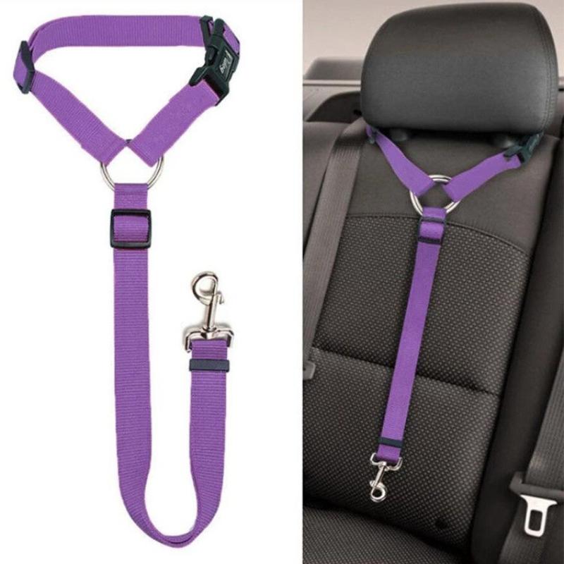 1pc Adjustable Dog Car Seat Belt Safety Harness with Cloud Pattern-Durable Pet Restraint Strap for Travel,Hand Wash Only