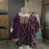 Women's Deep Wine Georgette Embroidered Kurta with Trousers and Dupatta Set
