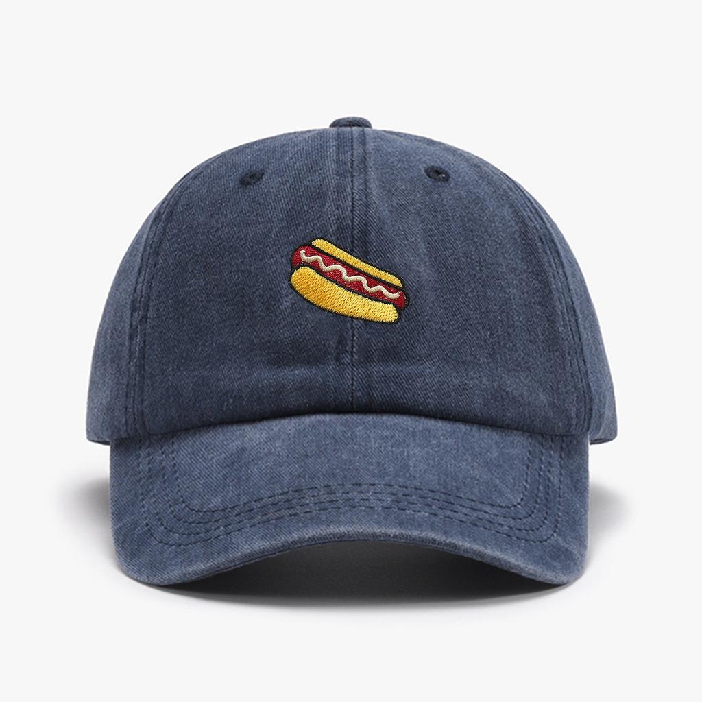 1“hot dog”fashionable embroidered baseball cap with sun protection for both men and women as a holiday gift