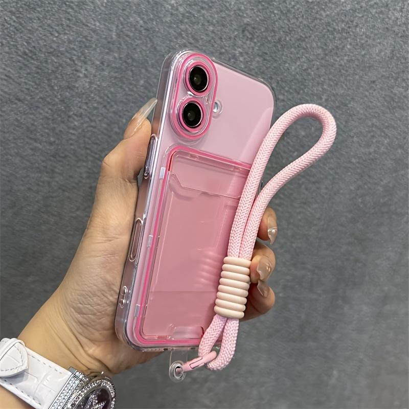 2026 Model X4553 Transparent Jelly Card Phone Case with Short Lanyard for Cross-Border E-commerce