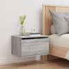 Table de chevet murale - Maison Exclusive - LED RVB - Sonoma gris - Montage mural