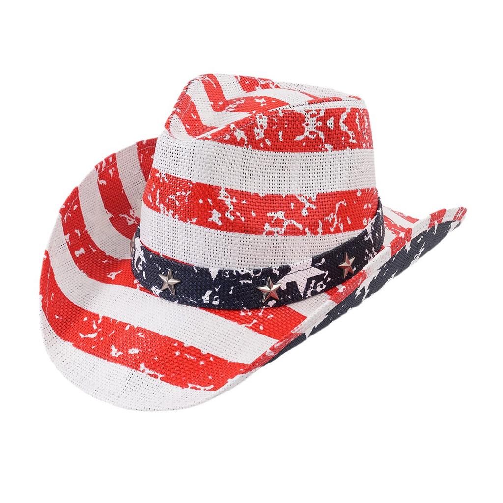 Big Eaves Jazz Straw Hat Women's Summer Outdoor Travel Shade Mountaineering Hat Tibetan Hat Men's Top Hat Western Cowboy Hat