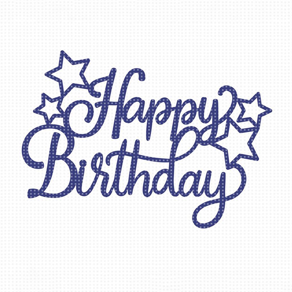 Happy Birthday Cutting Dies Carbon Steel Die Cut Templates Metal Embossing Stencils for Scrapbooking Card Making Album