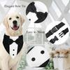 Dog Tuxedo Suit Wedding Bandana Collar with Bow Tie, Adjustable Formal Dog Tux Engagement Birthday Tuxedo for Large X-Large Dogs Pets (X-Large: Neck