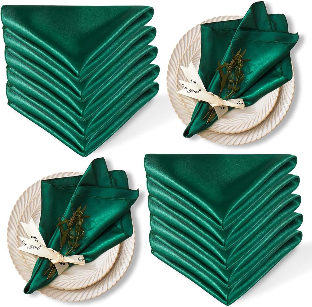 12 STÜCKE 30x30 cm Hochzeit Rot Satin Serviette Großhandel Weiche Tischservietten für Weihnachten Neujahr Dekoration Party Abendessen Tischdekor