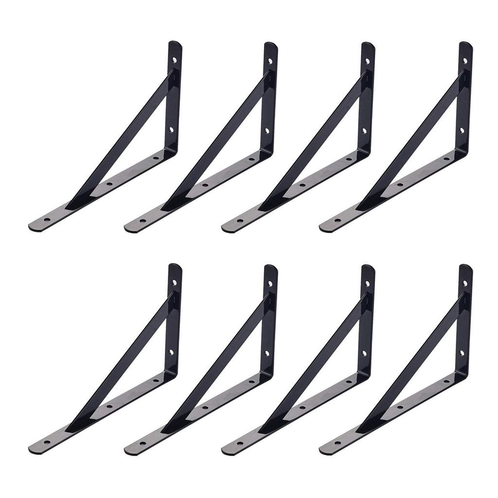 Felimor Shelf Brackets, L-Shaped Brackets, Display Storage, Steel, DIY, Set of 8 (20 x 12 cm)