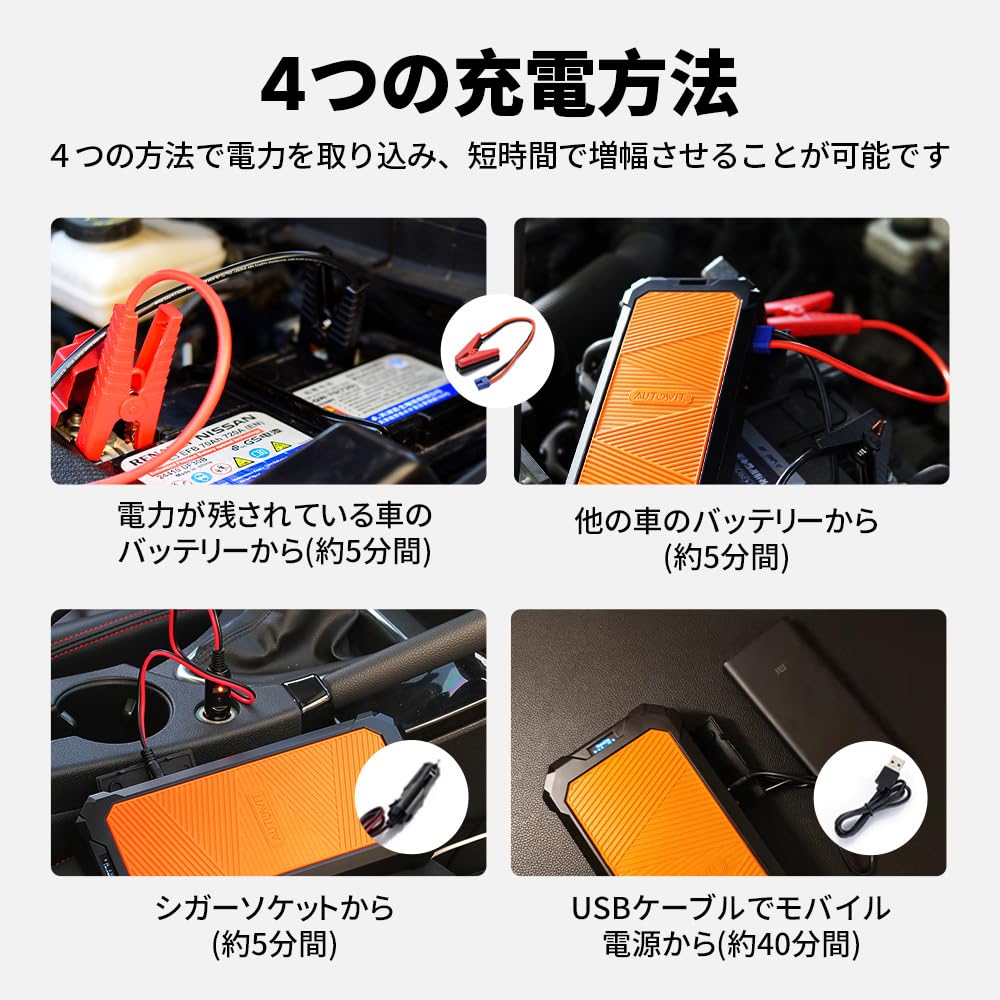 Autowit Super Cap2 Jump 12V Super No Highly Rapid Compatible with 12V Vehicles to Gasoline and Diesel Super Low Long Includes Storage Warranty