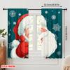 2pcs,2D Plane Printing Curtain Popular Cute Santa Claus Versatile 100% Polyester (without Rod) Decorations Inside Perfect for