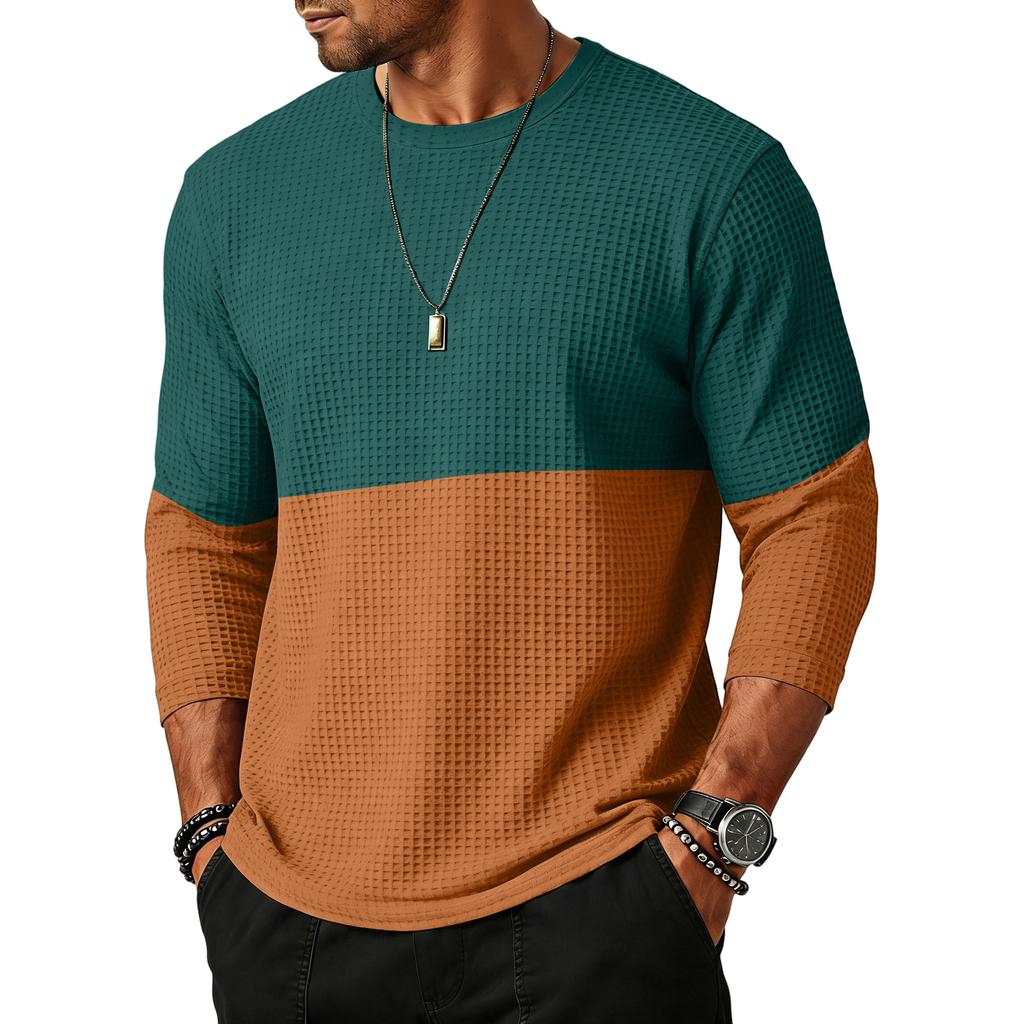 Herren Langarm Strick Rundhals Pullover Lässig Lockerer Schnitt Leichte Atmungsaktive Oberteil für den Alltag