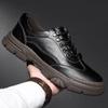 Genuine Leather Big-toe Leather Shoes Men's British Casual Shoes Lace-up Thick-soled Men's Shoes Trendy Martin Shoes Low-top Tooling Shoes