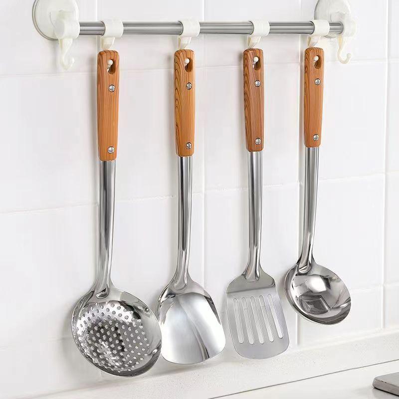 Durable Stainless Steel Wok Spatula Long Handle Kitchen Gadgets Kitchen Cooking Utensil Set Rice Spoon Ladle Cooking Tools