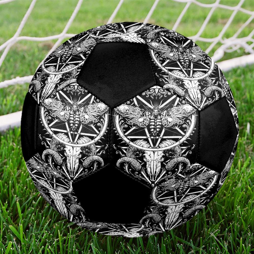 Skull Satan Indoor Soccer Ball Colorful All Ages Size 5 Machine Stitched PVC Competition Ready Durable High-Bounce