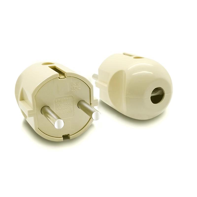 

EU Power Plug Male-Female Connector Adapter 10A/16A for Korea & Russia