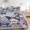 3pcs Hello Kitty and Friends Bedding Set, Including 1 Quilt Cover and 2 Pillow Shams, Without Filling, Soft and Comfortable Home Bedroom S033