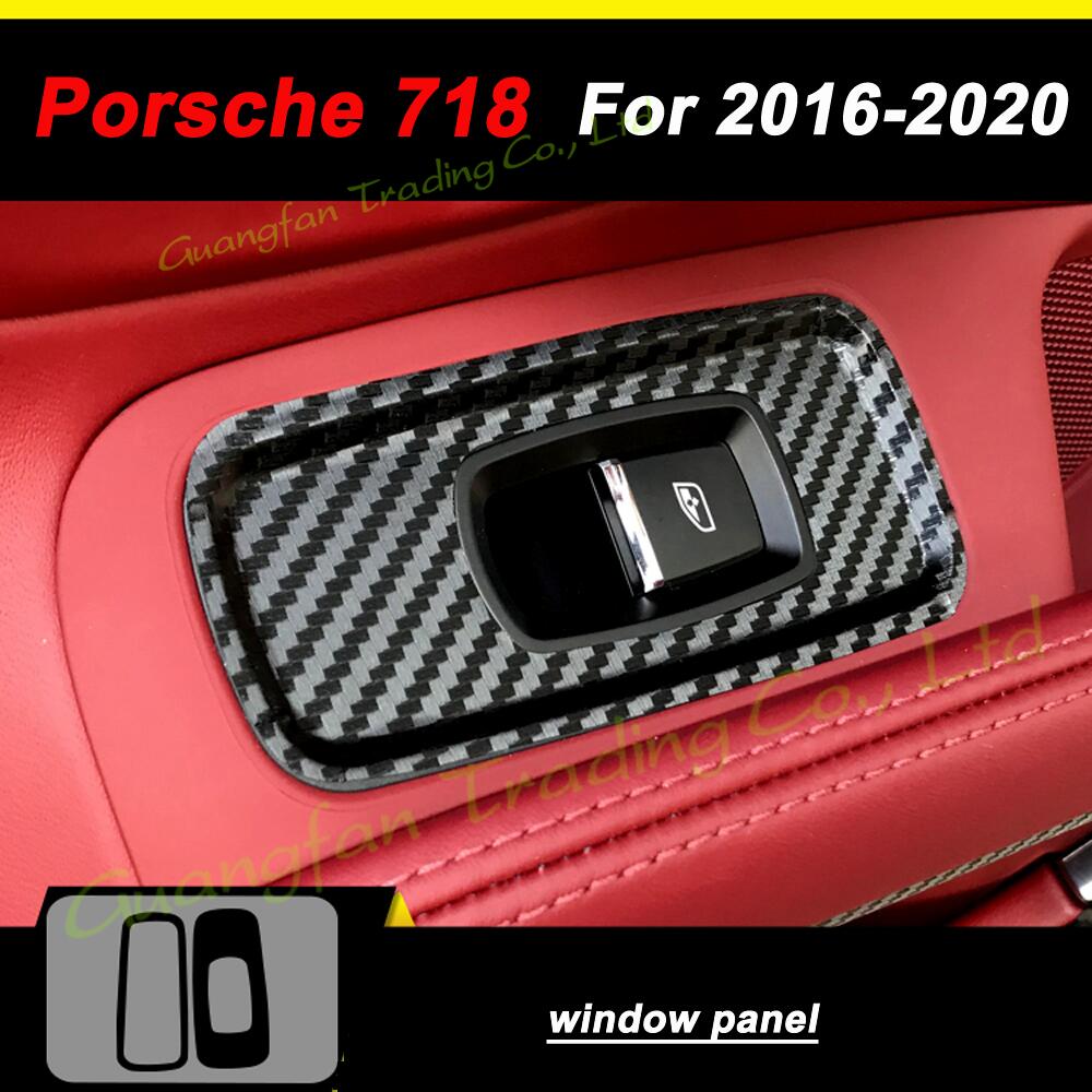 For Porsche 718 2016- Car-Styling 3D5D Carbon Fiber Car Interior Center Console Color Molding Sticker Decals Part Accessorie