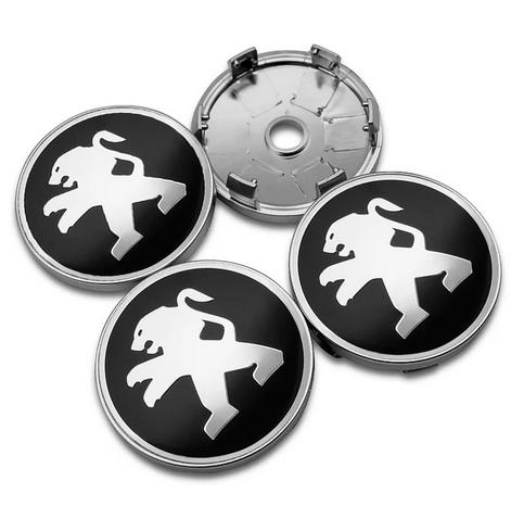 4pcs Premium 56+60mm PEUGEOT Wheel Center Hub Caps Auto Emblem Sticker c Badges (Fits 106/206/306/406/107/207/301/308/2008/3008)