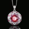 Jewelry Copper Bottom Gold-Plated Simulation Red Corundum Round Temperament Light Luxury Women 10-8Mm