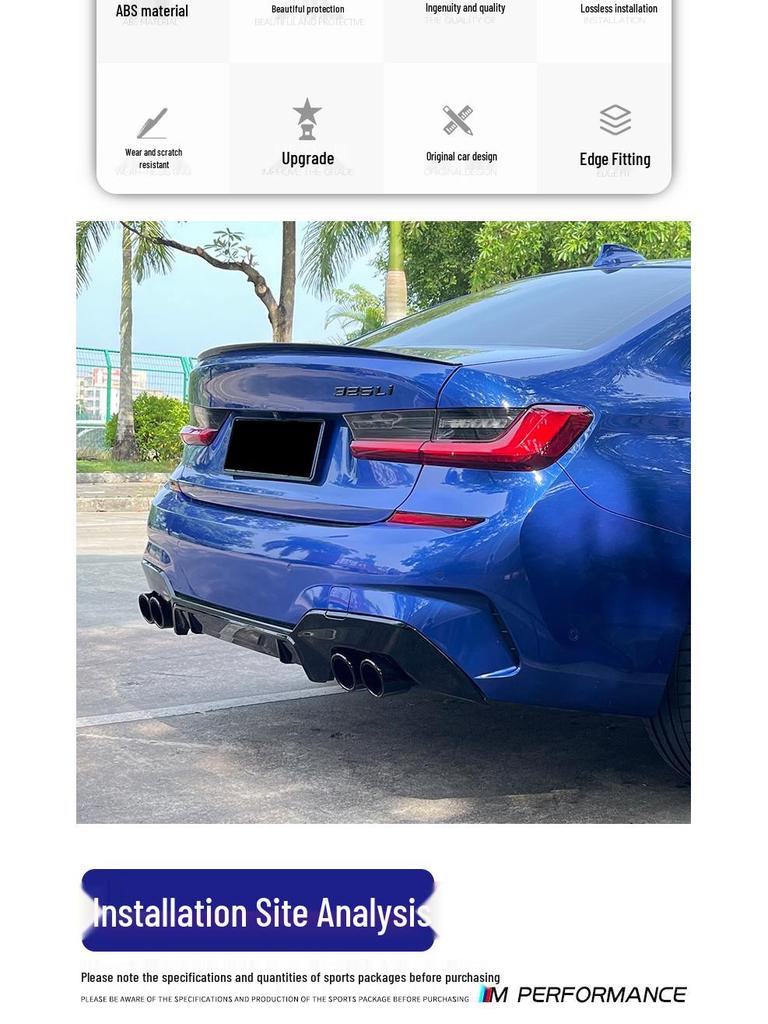 Front Lip & Bumper Kit for 20-25 BMW 3 Series - Black MP