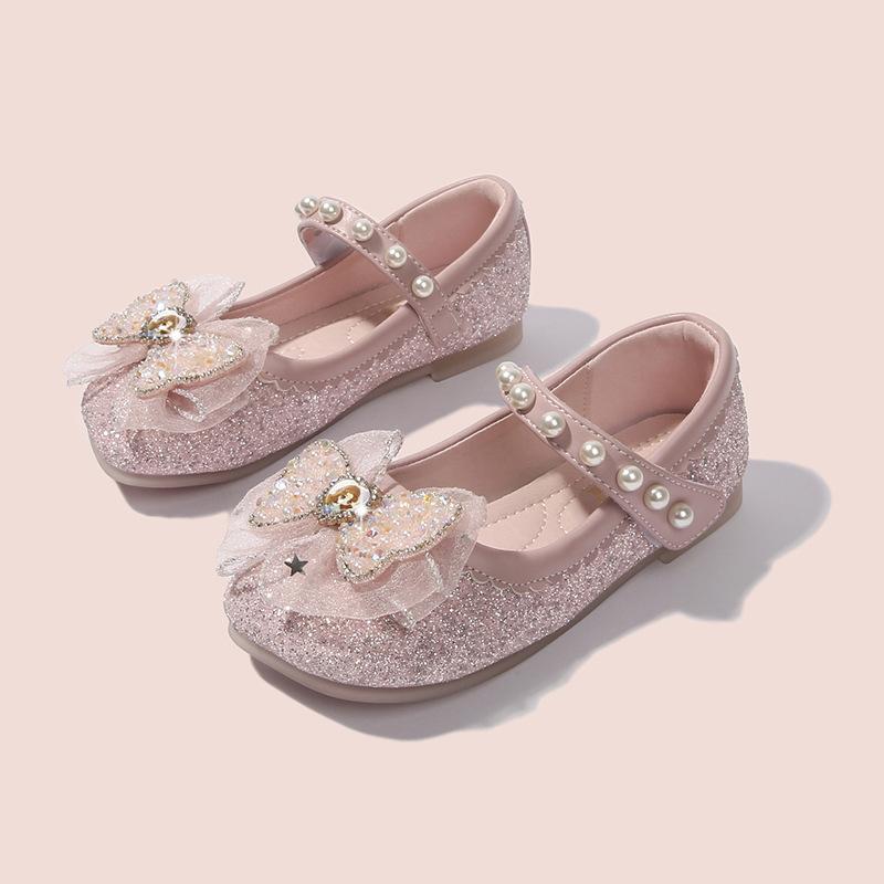 

Girls shoes, princess shoes, fashionable new shoes, children s leather shoes, Elsa shoes, spring and autumn style baby single shoes, soft-soled 22 розовый