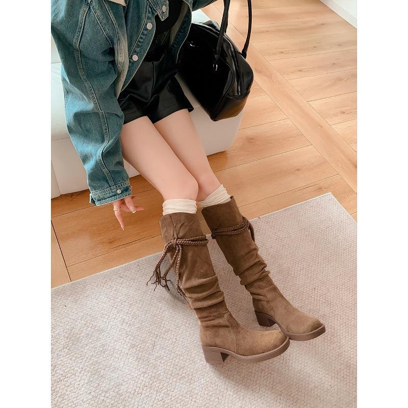 Maillard Long Boots But Knee Boots Children's Derelict Merry Sioux Knight Boots Thick Heel Skinny High Boots