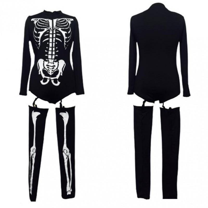Halloween Skeleton Bodysuit Women Cosplay Party Costume SexySexySexySexy Carnival