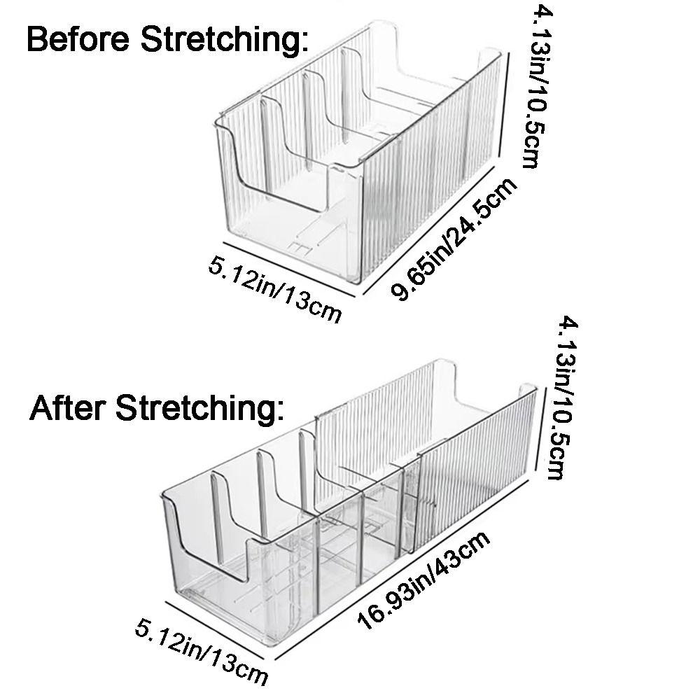 Plastic Expandable Storage Box Large Capacity with Dividers Adjustable Drawer Organizer Transparent Makeup Storage Container