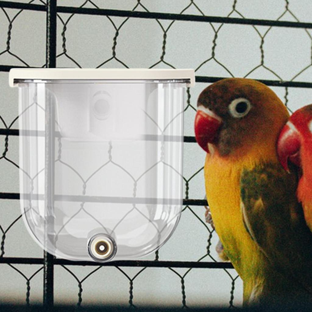 Bird Water Feeder Parakeet Water Feeder 330ml Mounted Pin-Touch No Drip Waterer Cage Accessory for Hummingbirds Canaries Parrots