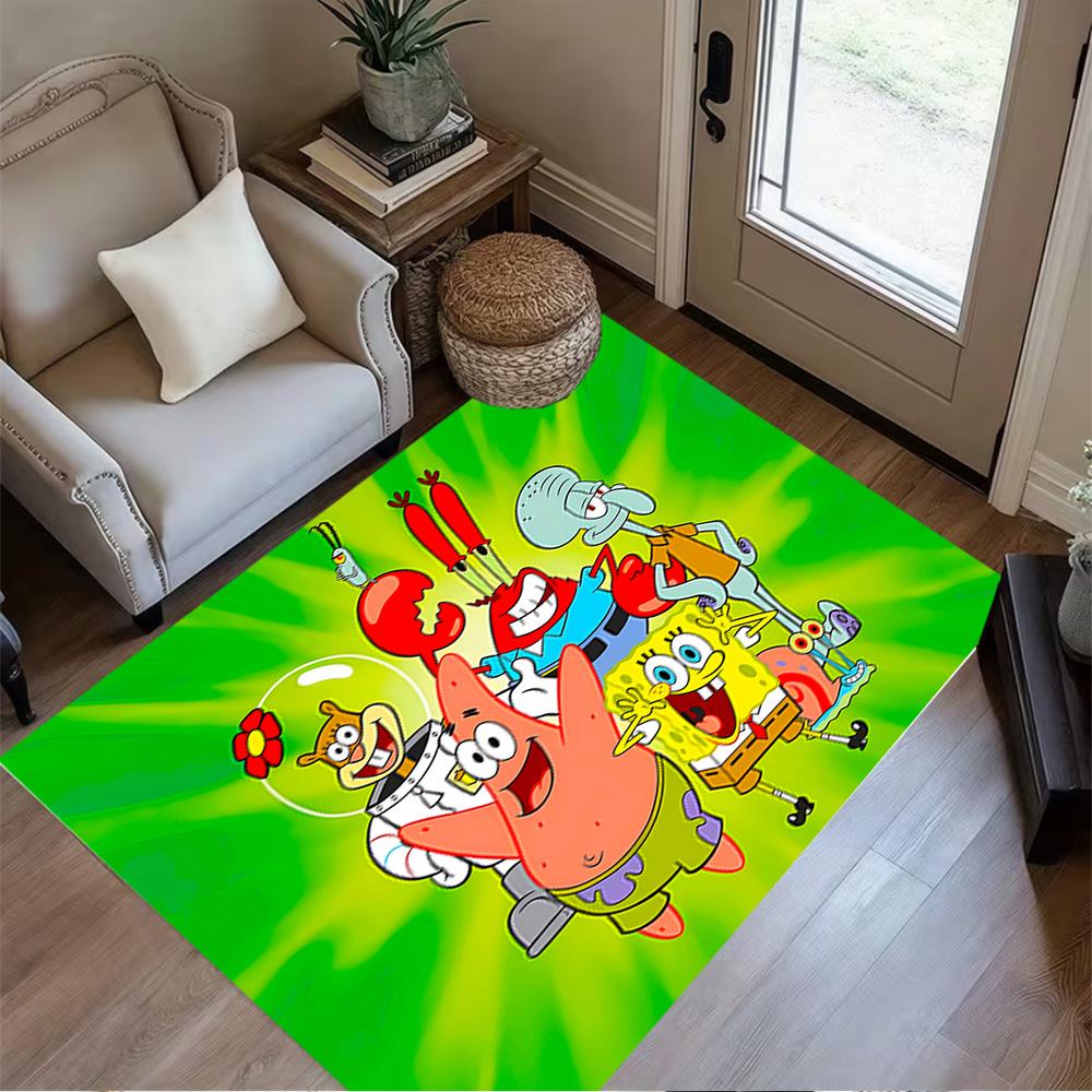 Spongebob Squarepants Adventure Floor Rug Office Rug Suitable for Bedrooms Game Room Entryway Playrooms Antislip Carpet Decorate Offices