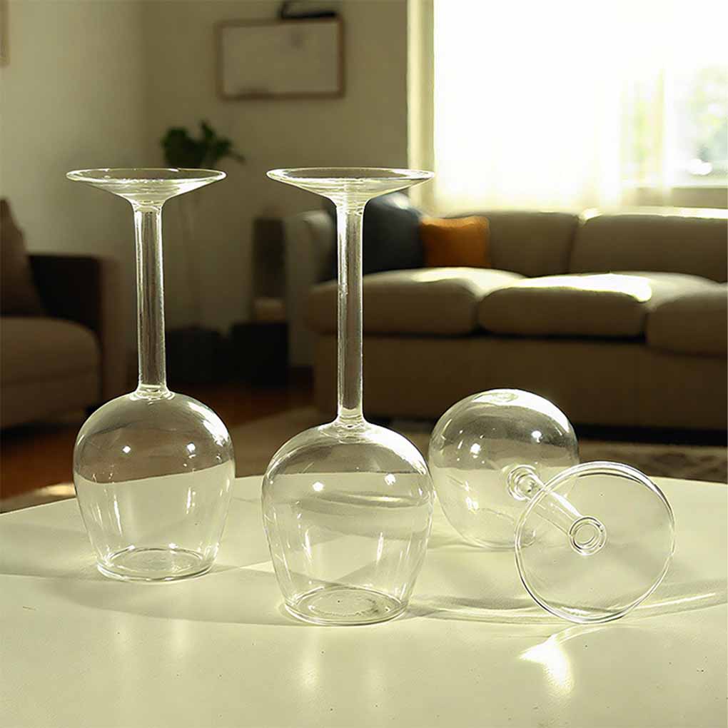 Nové kreativní převrácené sklenice na víno 400 ml s dlouhou stopkou na červené víno se zábavným převráceným designem Jedinečný vánoční dárek pro milovníky vína