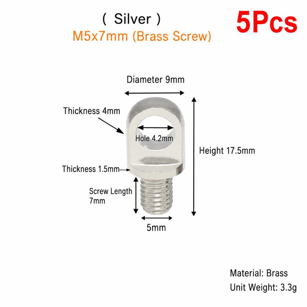 5Pcs M3-M10 Brass Eye Bolts Brass Lifting Ring Eye Bolt for Wire Rope Plant Light Suspension