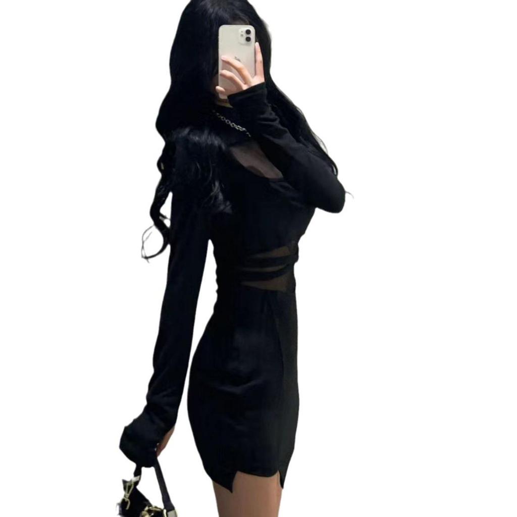 Rochie plasă stil Hepburn: Fustă Sexy, High-End, pentru Slăbit Talia și Șoldurile pentru Femei