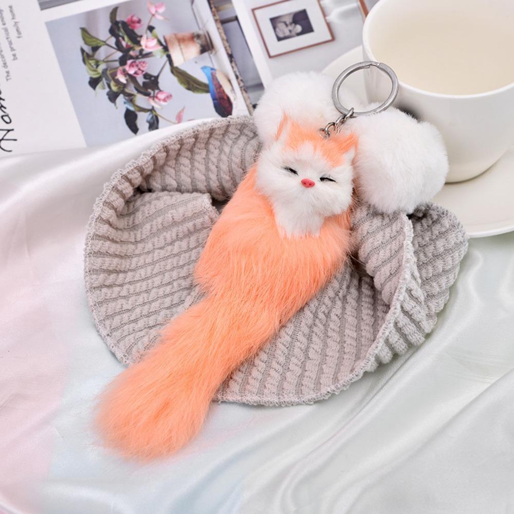 Beautiful Plush Pendant Keychain Handbag Accessories Car Accessories Bag Keyring Gift Little Fox Key Chain