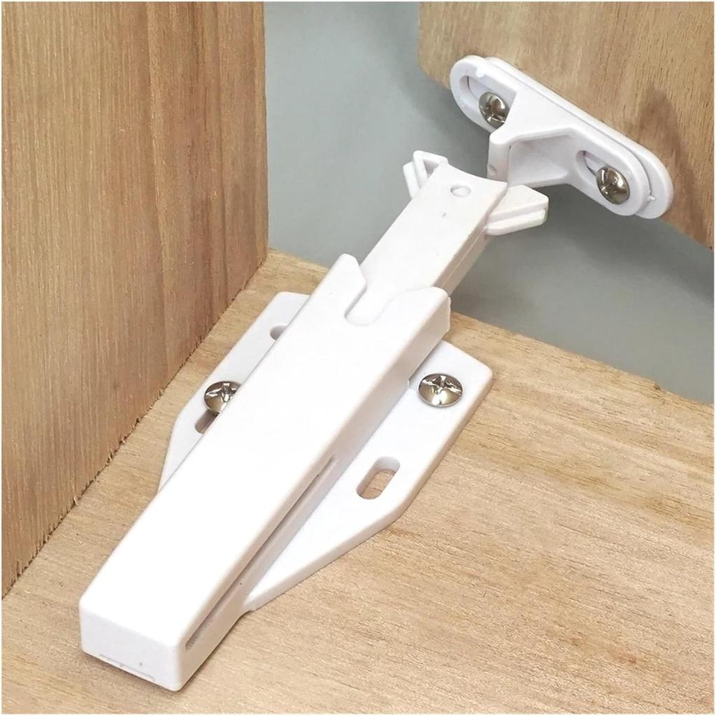 4/2/1 Sets Non-Magnetic Touch Latch Large Size Catch Cabinet Door Push to Open Furniture Cupboard Wardrobe Accessory(1 Set Black)