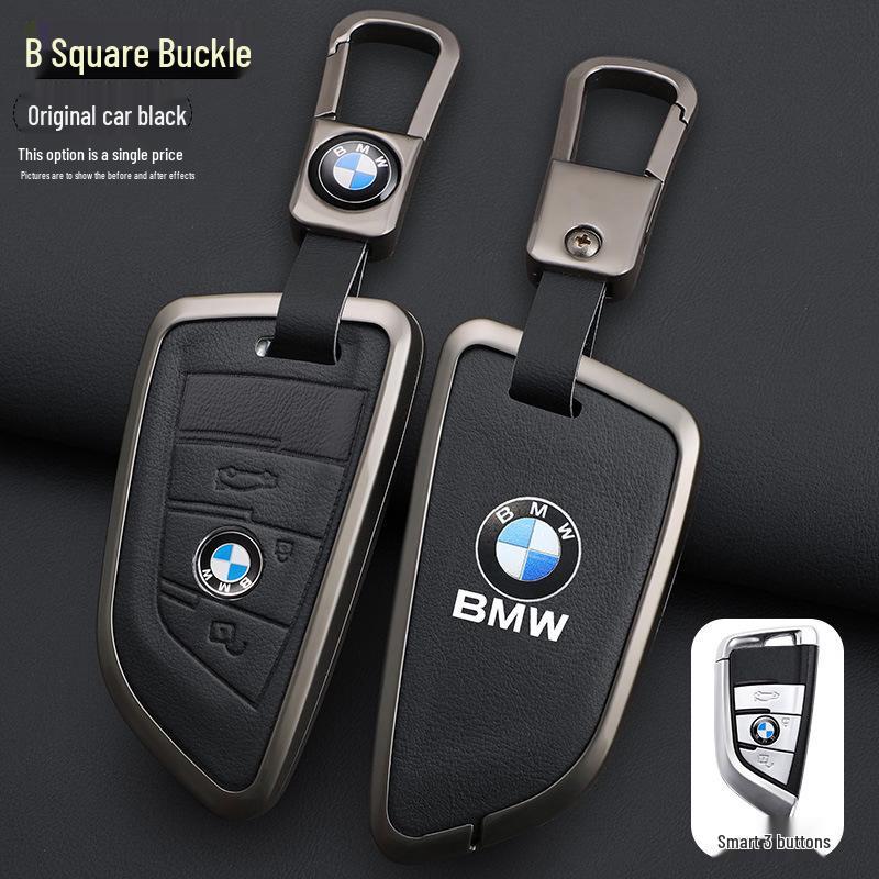 BMW Key Case: Metal Leather for 5 Series 530/525, X3, X5, 7 Series 740, High-End X7.