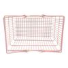 S/M/L Storage Basket Mini Large Capacity Desktop Organizing Basket Iron Pink Hand Basket for Jewelry Cosmetics Parts Sundries