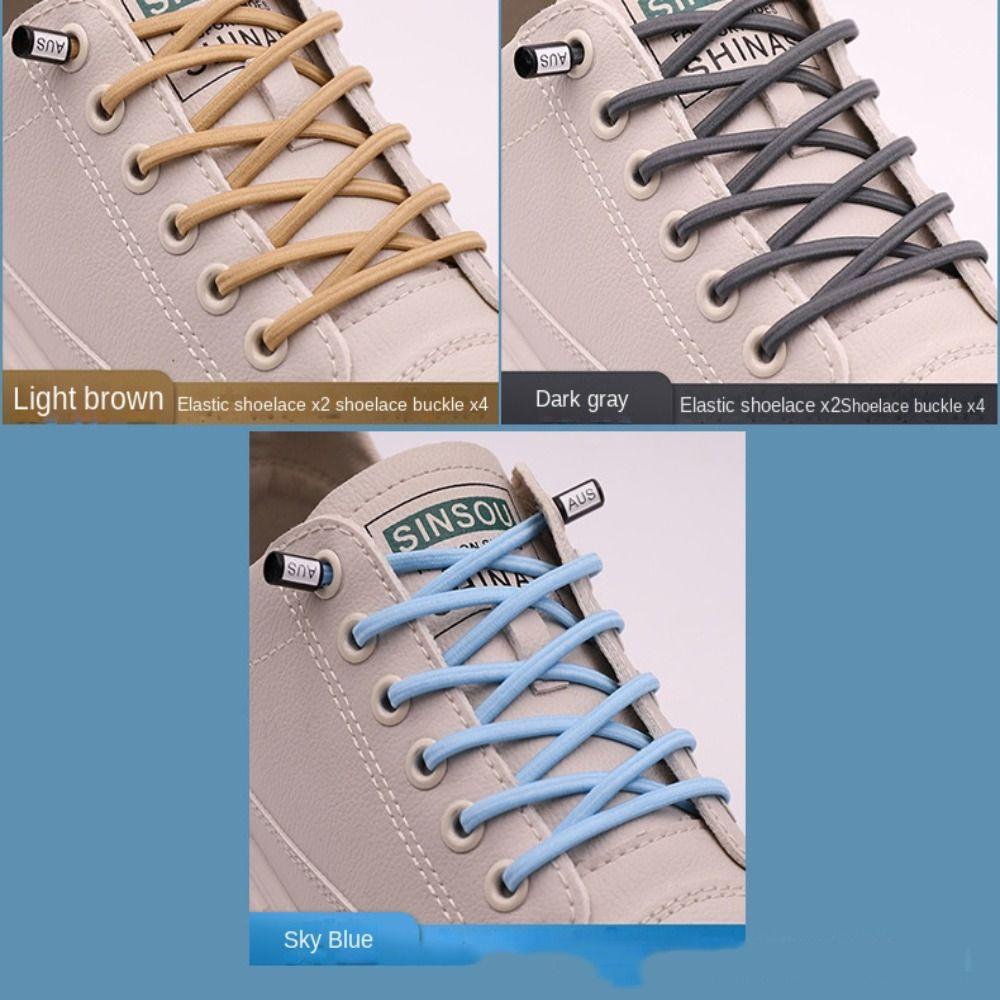 Colorful Shoelace Buckle Creative Quick Shoe Lace Portable Free Tie Shoelaces  Unisex