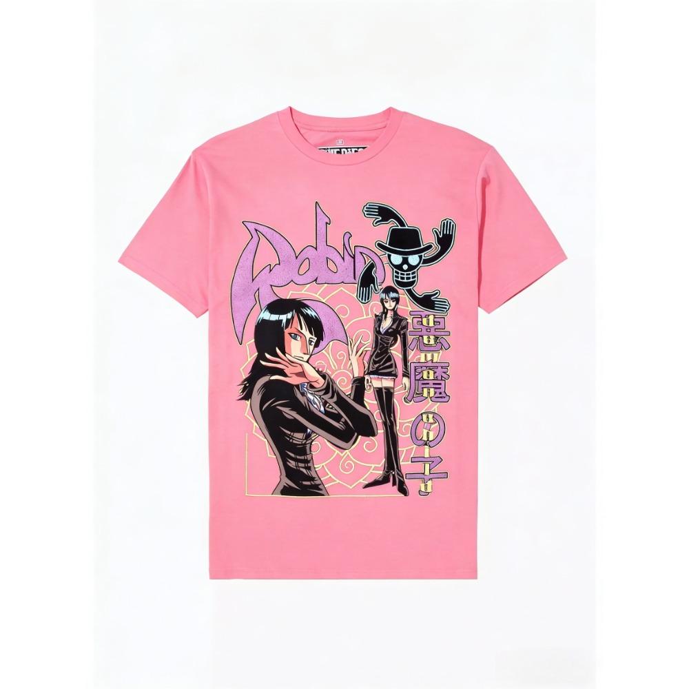 One Piece Nico Robin Unisex Pure Cotton T-shirt Summer Hot Anime Print American Casual Short Sleeved Top