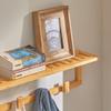 SoBuy Wall Wall 90cm Decorative Stylish Storage and Hat Clothes Coat Coat Hanger Hook Shelf, Hanger, Wall-Mounted Hooks, Bamboo, Wide, Shelf,