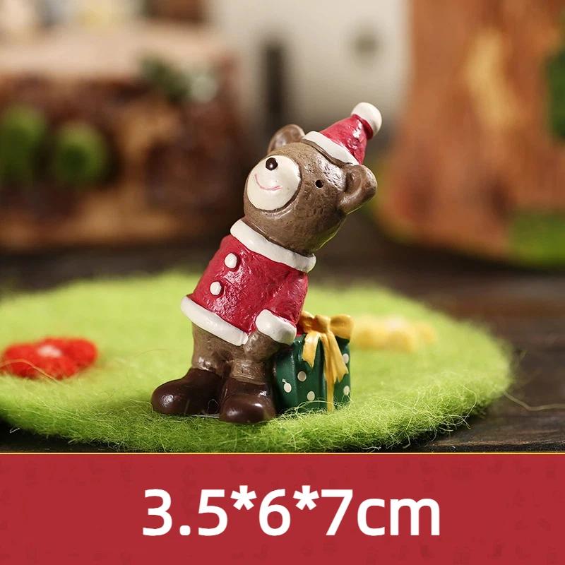 Christmas Cartoon Animal Ornaments Santa Claus Reindeer Resin Crafts Cartoon Christmas Series Crafts Home Desktop Decorations
