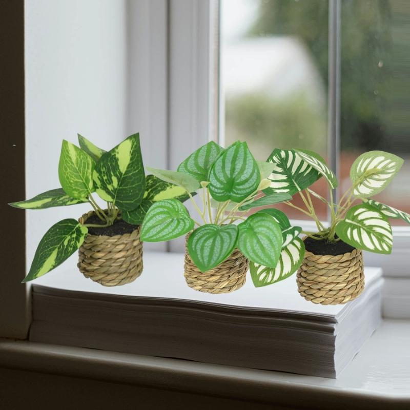 Plante Verzi Simulate Stil Nordic Decorare Living Birou Plante la Ghiveci Frunze de Guanyin Picurătoare Plante Verzi Simulate