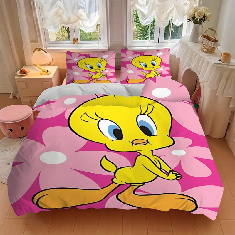 3pcs Tweety Bird Cover Set,Soft Comfortable Duvet Cover,Guest Room (1*Duvet Cover + 2*Pillowcases, Without Core) yy251024022