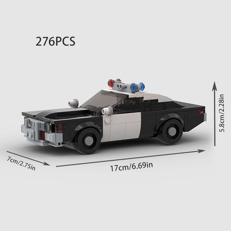 

MOC Classic Racing Model City Racing Speed Car Vintage Police Vehicles Building Blocks Bricks Technique Kid Toys Gift