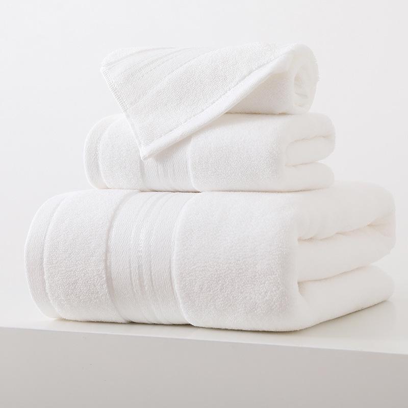 Thickened Pure Cotton Towel Set: Home Bath & Face Towels - 3-Piece