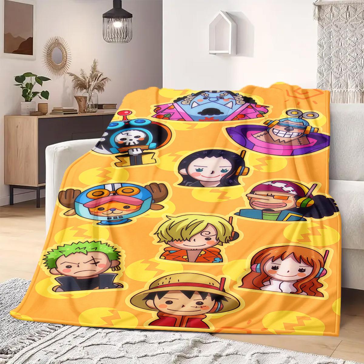 ONE PIECE Print Blanket Warm Comfortable Flannel Blanket Suitable for Bedrooms,Sofas, Beds,Chairs,Travel -QIAO77 75x90cm