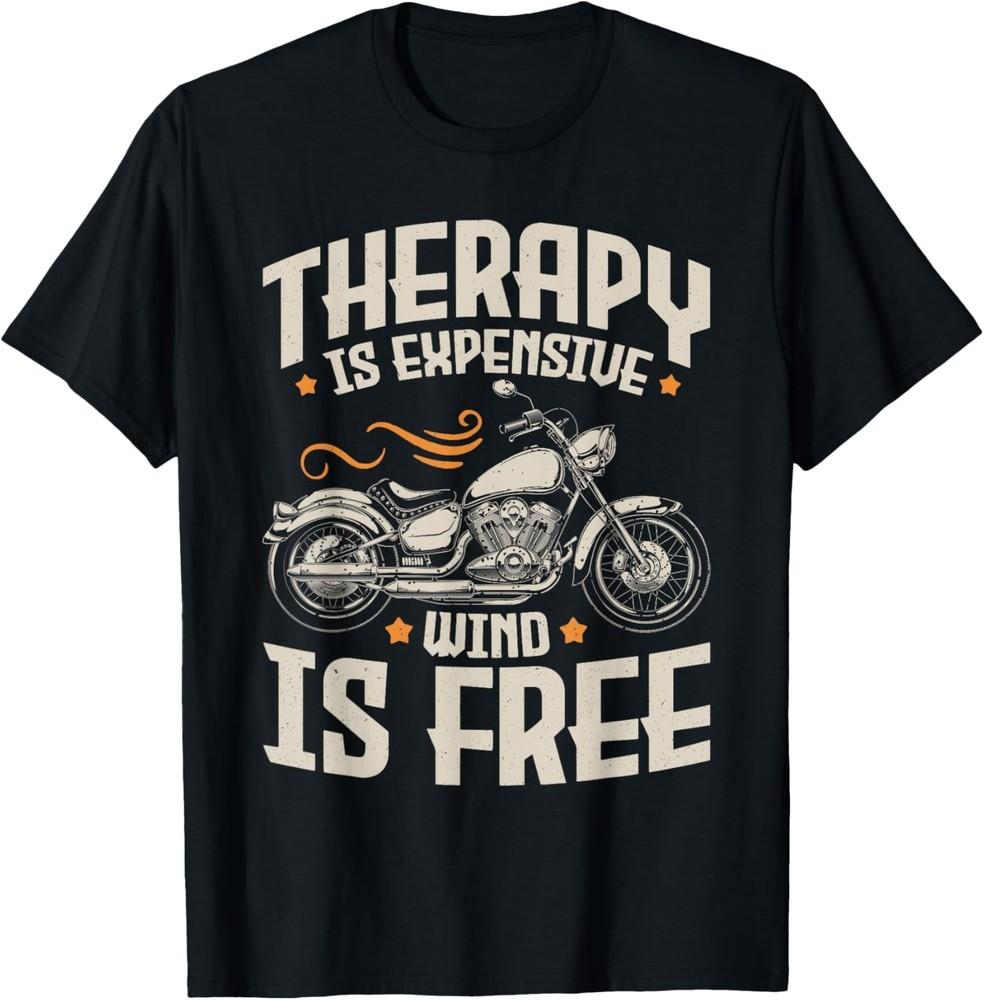 Cool Motorcycle Rider Men Therapy Motorcycle Lovers Biker T-Shirt Unisex T-Shirt S