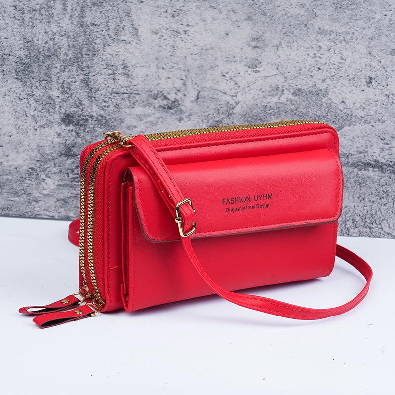 

2025 Women s Korean Style Fashionable Crossbody Bag - Versatile Large Capacity Shoulder Bag with Double Zipper Wallet for Phone. красный