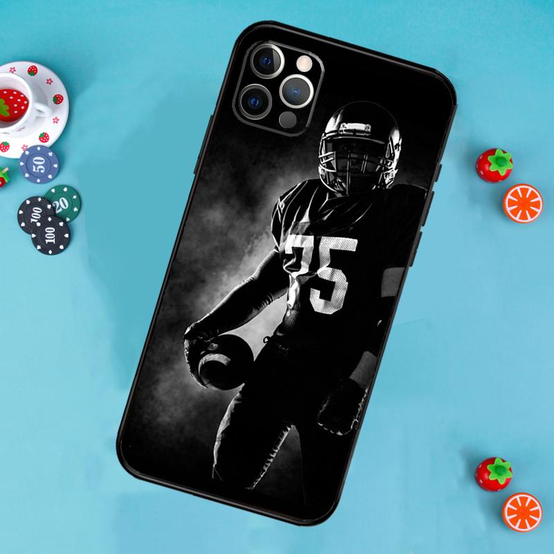 American football player sport Phone Case For iPhone 17 Air 16 15 14 13 11 12 Pro Max 13 12 mini 15 16 Plus 16e Cover Funda